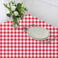 thumbnail image 3 of DurableDelights Checkered Vinyl Tablecloth with Flannel Backing, Red and White, 60"x 122", 3 of 12