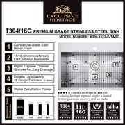 Exclusive Heritage 33x22 Single Bowl Topmount Stainless Steel Kitchen Sink with Strainer and Grid