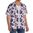 thumbnail image 2 of Sikiie record rock music Skull Men's Wrinkle Free Untucked Cuban Shirt Business Casual Button Down Shirts Short Sleeve ShirtX-Large, 2 of 5