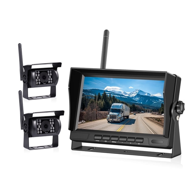 7 Inch Car Monitor Wireless Truck Backup Rear View Display And Wifi Reverse Backup Camera For Car RV Bus TV Display Screen ,Clear Night Vision