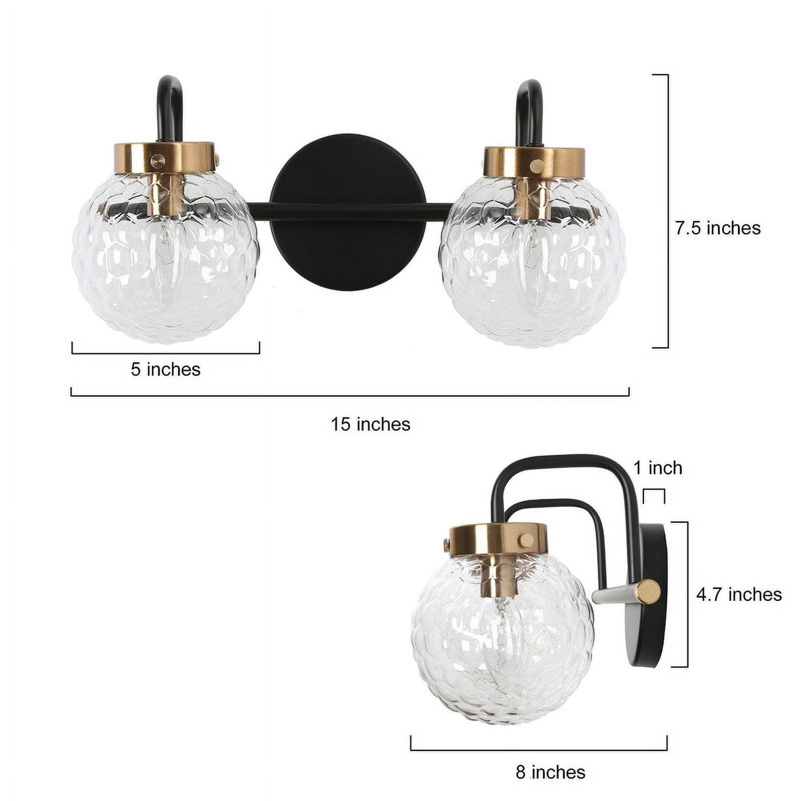 LNC Astrid 15-in 2-Light Matte Gold LED Modern/Contemporary Vanity Light