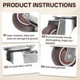 thumbnail image 3 of FACEGA 4Pcs Casters, Lightweight Silent TPR Wheels Heavy Duty Swivel Castor, Durable and Resistant Wheels for Furniture, 3 of 5