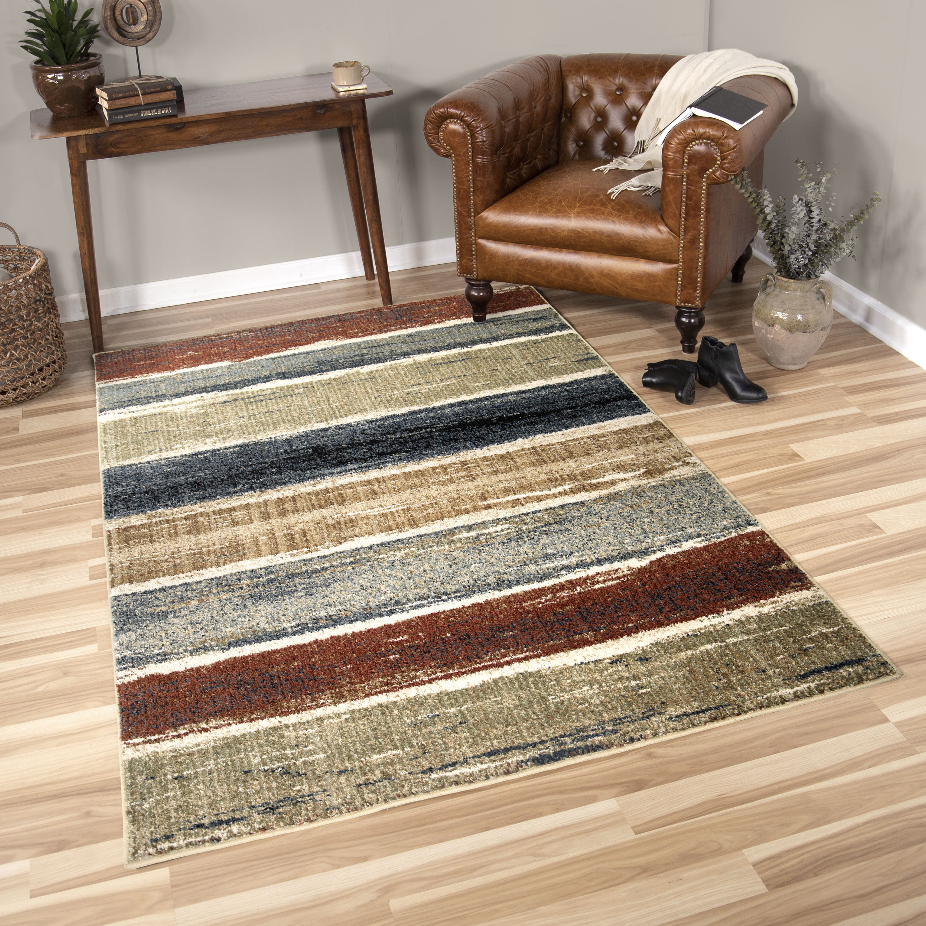 Orian Rugs Sedona Beach House Stripe Indoor Area Rug or Runner