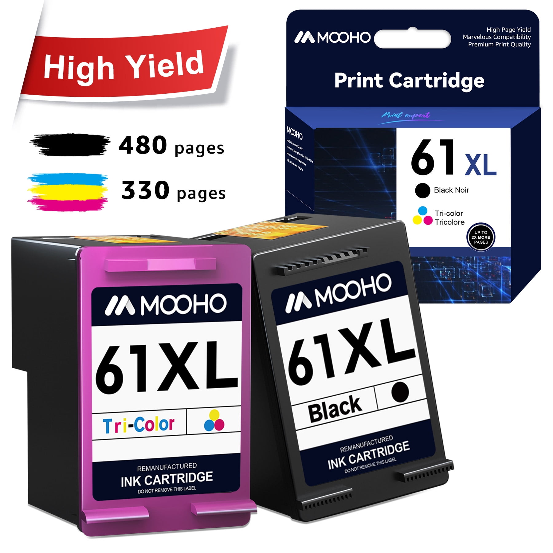 61 XL Black Ink Replacement HP 61XL Ink Cartridge Black HP Envy 4500 Deskjet 1000 1056 1510 1512 1010 1055 OfficeJet 4630 Printer,1 Pc - Walmart.com