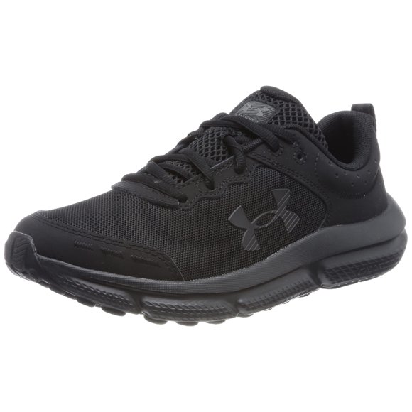 Under Armour Boy's Grade School Assert 10 Running Shoe, (002) Black/Black/Black, 5.5 Big Kid