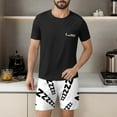 thumbnail image 4 of Ensembles de Pyjamas 2 Pcs pour Hommes Ultra Doux Texturés Costumes Athlétiques Extensibles Col Rond Manches Courtes Chemises Athlétiques Extensibles Séchage Rapide Vêtements de Détente Shorts Ensembles d'Été Hommes 2 Pcs Chemise de Nuit, 4 of 6