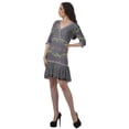 thumbnail image 4 of Moomaya Georgette Printed Wrap Style V-Neck Mini Dress For Women Casual Outfit, 4 of 6