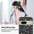 thumbnail image 2 of Compatible with Google Pixel 7 Case Glitter Shockproof,Google Pixel 7 Phone Case Bling Sparkly Soft TPU and PC Silicone Shiny Girl Women Thin Protective Cover (Black), 2 of 14