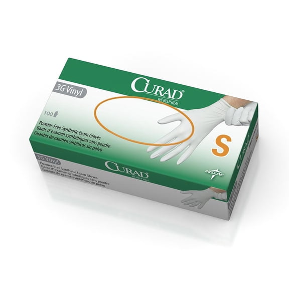 CURAD Powder-Free Latex-Free 3G Vinyl Exam Gloves - CUR8234