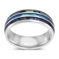 thumbnail image 4 of Tungsten Opal Abalone Men's Wedding Engagement Ring 8mm, Comfort Fit, 4 of 4