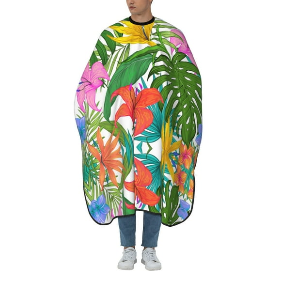 ZICANCN Hair Cutting Cape for Adults, Tropical-Greens Cape Salon Barber Cape for Hair Stylist Shampoo Capes Waterproof 55x66 IN