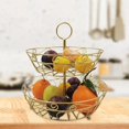 thumbnail image 4 of Panier de rangement de fruits à 2 niveaux, conteneur de collation support de organisateur support de dessert pour bureau hôtel maison Oro BLESIY Cesta de almacenamiento de frutas, 4 of 8