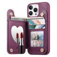thumbnail image 3 of FOXDOCK Wallet Case for iPhone 14 Pro with Card Holder & Mirror, Shockproof Adjustable Stand Phone Cover, 3 of 6