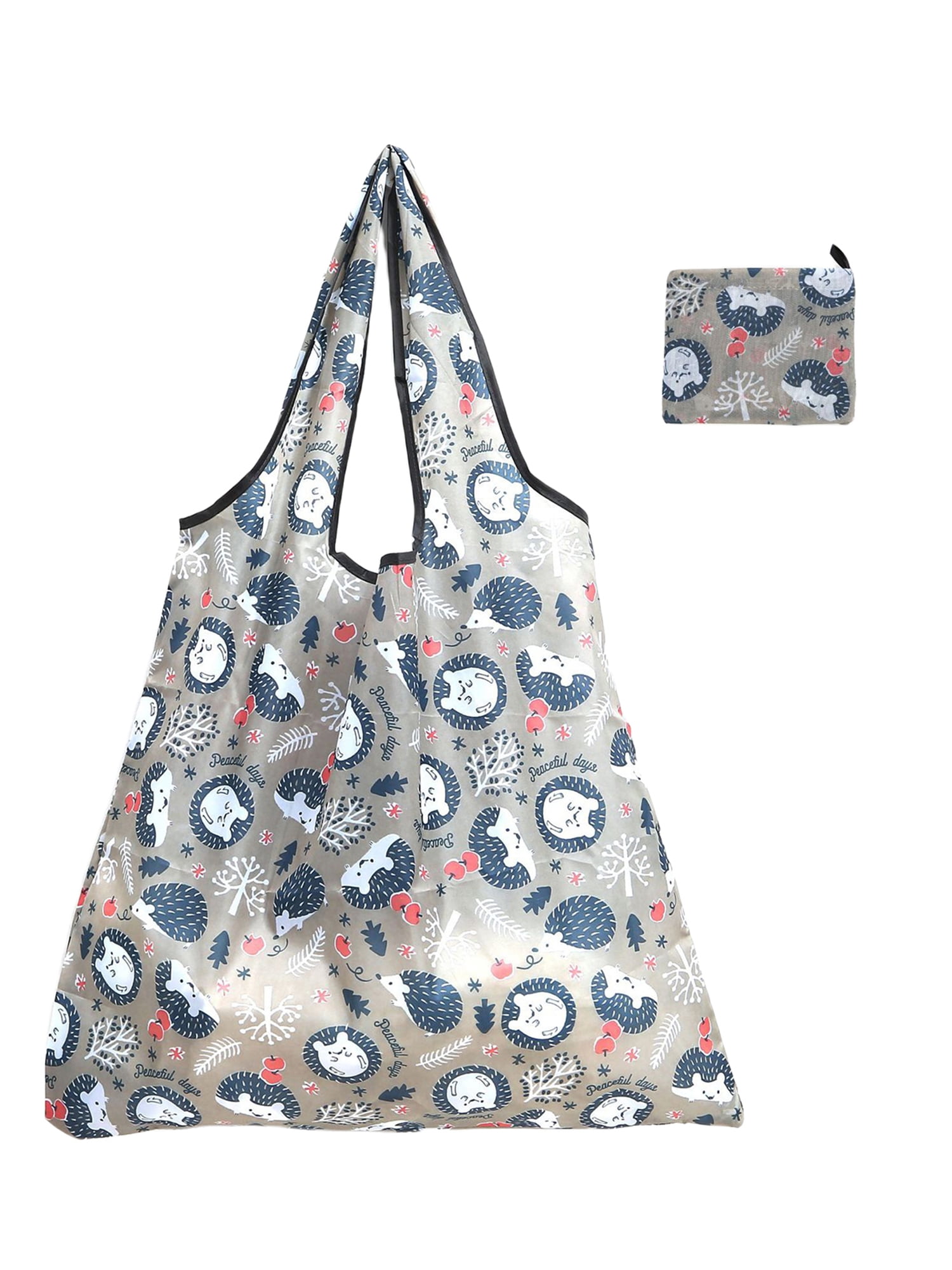 Sunisery Reusable Grocery Bag with Storage Pocket, Washable Lightweight