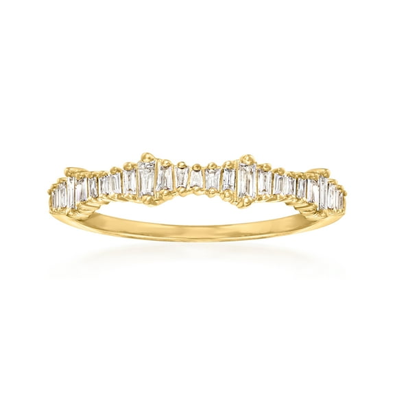 Ross-Simons 0.20 ct. t.w. Baguette Diamond Ring in 14kt Yellow Gold, Women's, Adult