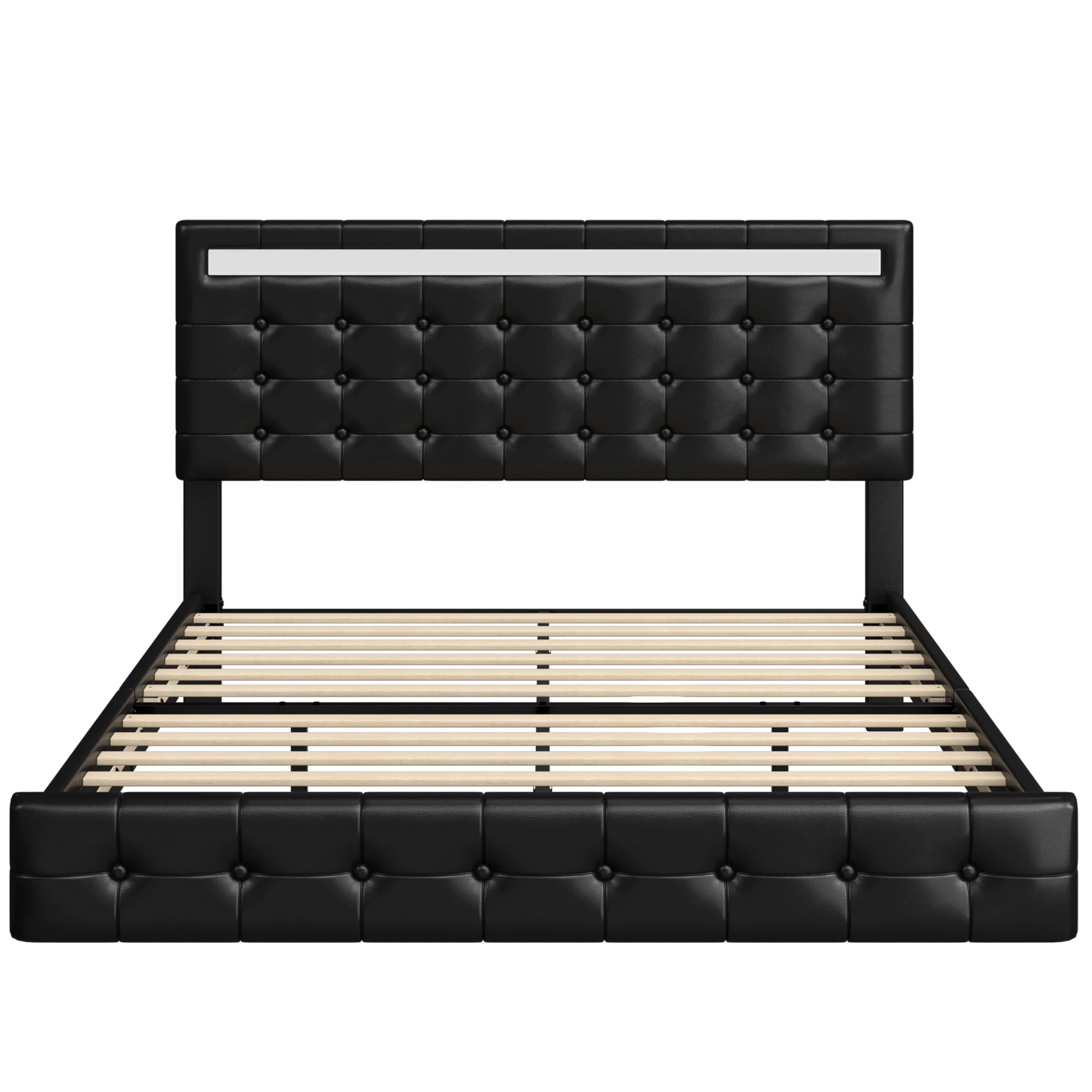 Black floating bed frame queen deals
