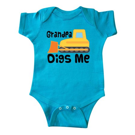 

Inktastic Grandpa Digs Me Grandson Bulldozer Gift Baby Boy or Baby Girl Bodysuit
