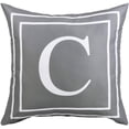 thumbnail image 1 of Funda de almohada gris Alfabeto inglés C Funda de almohada Funda de cojín moderna Funda de almohada cuadrada Decoración para sofá Cama Silla Coche 18 x 18 pulgadas JFHHH pequeña, 1 of 5