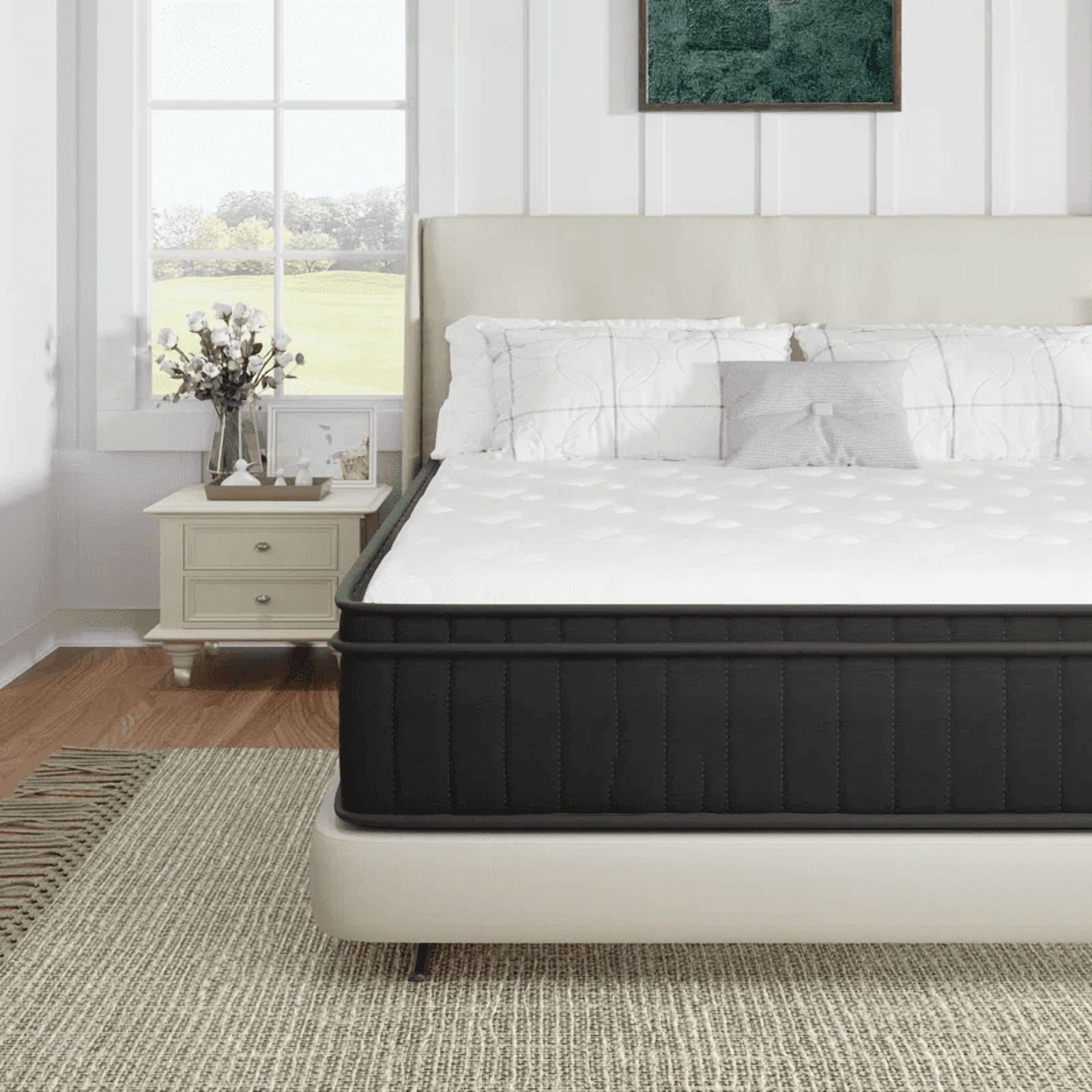 Twin Size 10 Inch Medium Firm Hybrid Mattress with Cooling Gel Memory Foam, CertiPUR-US Certified Mattress in a Box Pressure Relief Removable Cover No Fiberglass (Twin, 10 in)