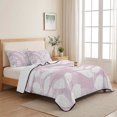 thumbnail image 5 of Quilts Queen Size, Lavender Leaves Soft Comforter Bedding Set for Bed, Farmhouse Botanical Branch Vintage Modern Lightweight Quilted Bedspread with Pillow Cover(2 Pieces) for All Season, 90x96 Inch, 5 of 9