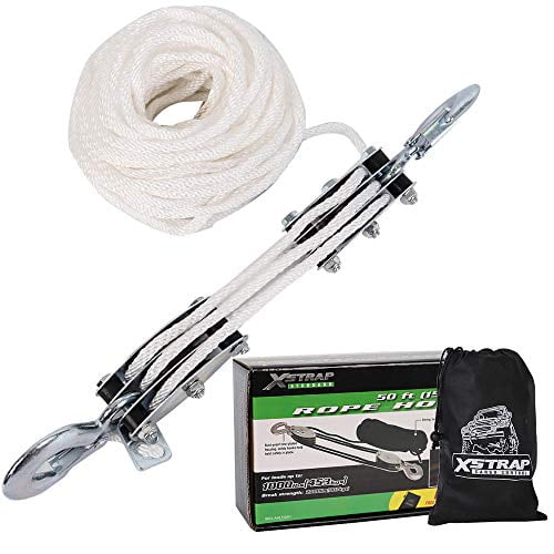 XSTRAP Rope Hoist 50 Feet Block and Tackle Pulley System for