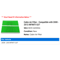 thumbnail image 2 of Cabin Air Filter - Compatible with 2008 - 2013 INFINITI G37 2009 2010 2011 2012, 2 of 2