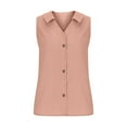 thumbnail image 4 of Timegard Womens Tank Tops Lapel V-Neck Button down Solid Color Comfy Dressy Casual Cute Sleeveless Top, 4 of 6