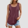 thumbnail image 3 of Plus Size Tanks for Women Summer Solid Color Crew Neck Casual Sleeveless Sports Loose Tee Tank Tops, 3 of 6