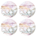 thumbnail image 2 of Posavasos con diseño de mármol, juego de posavasos de piedra absorbente redondos con piedra de cerámica y base de corcho, 2 of 6