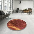 thumbnail image 4 of Ahgly Company Machine Washable Indoor Square Transitional Orange Red Orange Area Rugs, 7' Square, 4 of 7
