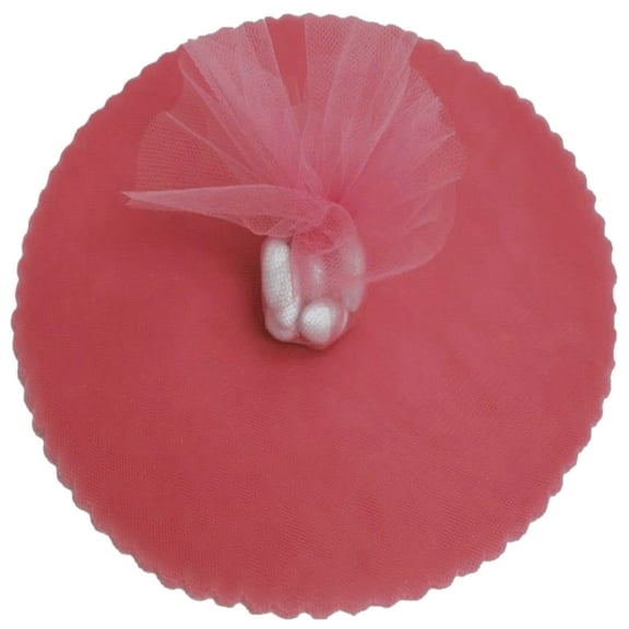 100 Scalloped Tulle Circles 9" Wedding Favor Wrap - Hot Pink