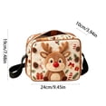 thumbnail image 3 of Christmas Quilted Crossbody Purse, Cute Embroidered Winter Character Shoulder Handbag with Adjustable Strap & Secure Zipper, Festive Casual Daily‑use Sling Bag Holiday Gift for Women and Girls, 3 of 7