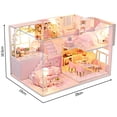 thumbnail image 6 of LeeQinersw Creative Self Assembled Dollhouse Cottage Model Wooden Wooden Fsolis Pink No Not, 6 of 9