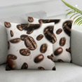 thumbnail image 3 of FACANNAP Brown Coffee Bean Print White Silk Pillow Case for Hair and Skin Queen Block Print Satin Pillowcase with Zipper Cooling Sleep Throw Pillow Covers Standard Body Pillow Pover 18x18in, 3 of 7