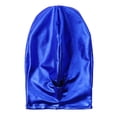 thumbnail image 3 of TiaoBug Unisex Men Women Metallic Latex Full Face Cover Blindfold Mask Hood Shiny Headgear Blue OneSize, 3 of 4