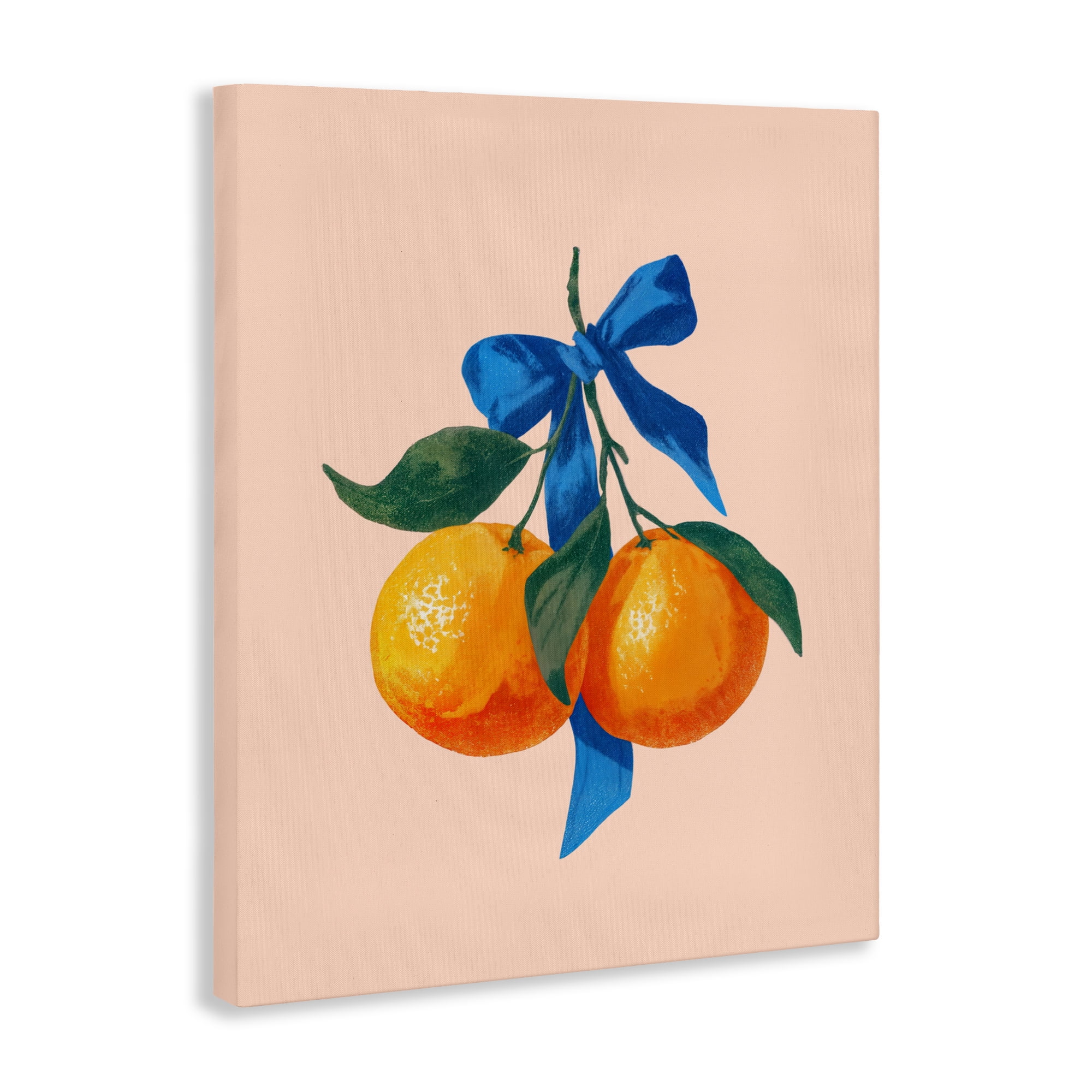 Stupell Industries Two Oranges with Blue Bow Canvas Wall Art, design by Imagine It Images