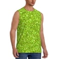 thumbnail image 2 of Pofeuu Lime green glitter Print Men's Muscle T-Shirt, Sleeveless, Muscle Tank, Classic Muscle Tee Top For Men Casual Sleeveless Muscle T-Shirt Trendy Clothes-3X-Large, 2 of 7