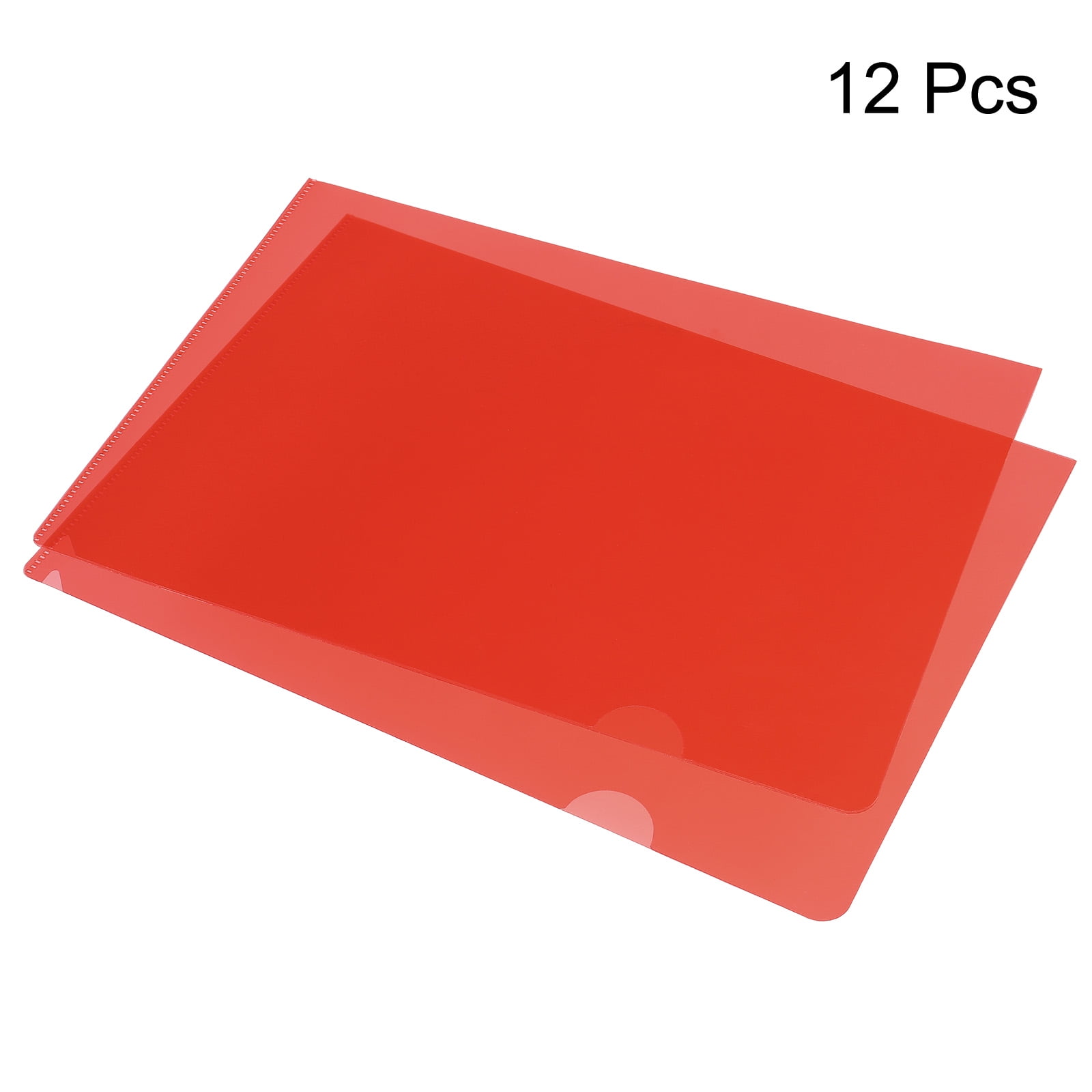 Unique Bargains L Type Folders File Project Pockets Clear Paper Document for Office Red