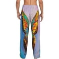 thumbnail image 3 of Daiia Oil Painting Beautiful Butterfly Men's Sleep Pant with Pockets and Drawstring,Pajama Pants-Large, 3 of 9