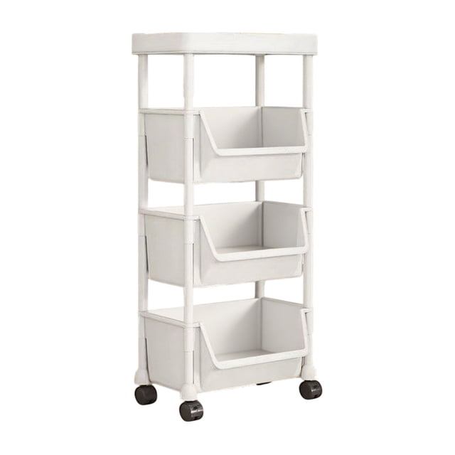 Carts with Wheels Desk Storage Rack Mobile Floor Desk Dorm Desk Under-Bed Cart Minimalist Small Wheeled Bookshelf Multi-Layer Multi-Functional Storage Rack Desk with Storage