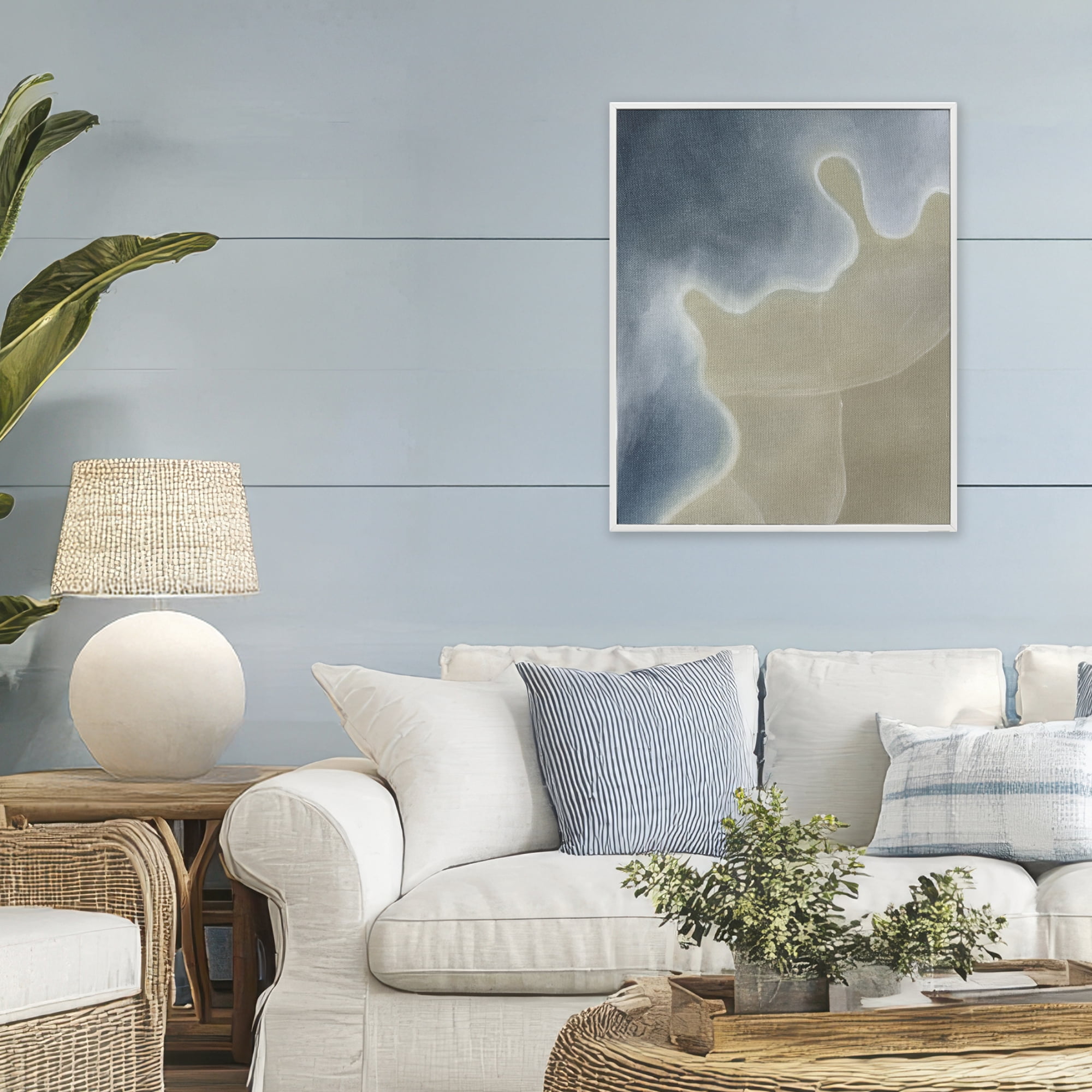 Stupell Industries Turning The Tides Abstract White Framed Giclee Art, design by Grace Popp