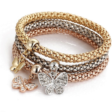 - Fashion Women Charm Bracelet Crystal Bead Wedding Bracelets Bangles Jewelry 1#