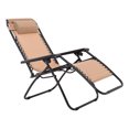 thumbnail image 2 of Sunjoy Chaise Longue Pliante Moderne à Gravité Zéro pour Extérieur, Beige, 2 of 9