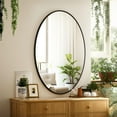 thumbnail image 5 of BEAUTYPEAK 26"x38" Oval Bathroom Mirror Wall Mirror,Black, 5 of 7