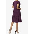 thumbnail image 4 of TheMoogan Women's PLUS Flutter Ruffle Cap Sleeve Tiered Jersey Babydoll A-Line Midi Day Dress, 4 of 6