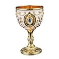 thumbnail image 5 of Fiocias Embossed Water Goblet Drinking Cup Collection Reusable Tableware Metal Cup Mini Gold White, 5 of 9