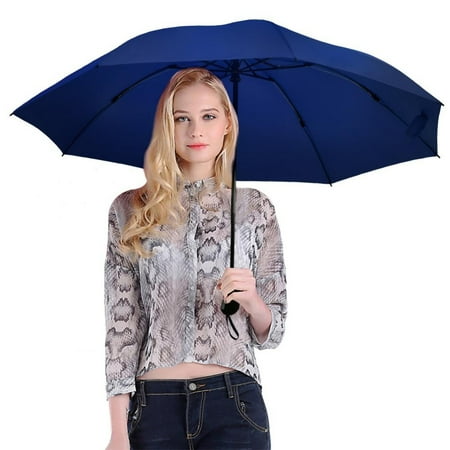 Rain Umbrella With Lights Travel Umbrella,Auto Open Close Folding Lightweight Compact Portable Windproof Rain Umbrellas ()