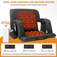 thumbnail image 5 of MOPHOTO 21IN Double Heated Stadium Seat Bleacher Seat with Back & Arm Support, Portable 6 Reclinng Positions Stadium Seating for Bleachers, Bleacher Seats for Sports Events, Outing, Travelling, 5 of 9