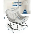 thumbnail image 2 of Outdoor Papasan Rocking Chair, Oversized Rocking Chair with Sturdy Metal Frame, Patio Rattan Egg Rocker for Balcony Backyard Porch Bedroom, 2 of 7