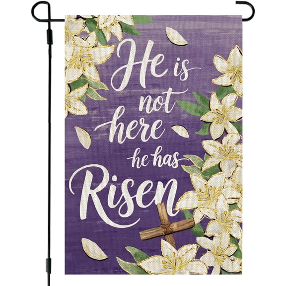 Watercolor Cute Bunny Easter Garden Flag 12x18 Inch Double Sided Eggs Wildflowers Small Outdoor Decor
